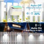 [12 Packs] Solar Outdoor Lights Motion Sensor Solar Security Lights Waterproof with 3 Lighting Modes Solar Powered Wall Lights Outside for Garden Fence Yard,White