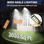 1 Pack 12000 Lumen Solar Street Lights Outdoor Waterproof Dusk to Dawn Garage, Patio, Garden, Parking Lot.