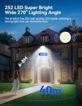 TECKNET Solar Lights Outdoor, Solar Security Light with Motion Sensor LED Solar Powered Wall Lights with Cable for Garden, Yard, Pathway - IP65 Waterproof, Separate Solar Panel