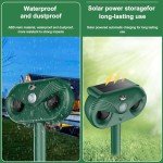 Solar Cat Repellent, OBEST Ultrasonic Animal Pest Repeller, Solar Powered Waterproof with Motion Sensor (GREEN-1)