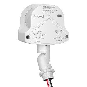 TREEWELL 240 Degree Replacement Motion Detector, Adjustable Time and Detection Sensitivity Up to 60 Feet Range, 3 Working Modes Pir Motion Sensor for Reflector