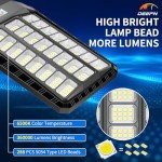 Solar Street Light Outdoor, 5000W Solar Parking Lot Lights, 360000Lm Solar Lights Outdoor, IP67 Solar Lights for Outside Dusk to Down Outdoor Lighting for Yard, Garden(4 Pack)