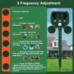 Garden Cat Repellent, Solar Cat Scarers for Gardens, Ultrasonic Animal Repellent, Waterproof Cat Deterrents with PIR Motion Sensor&5 Adjustment Modes, Fox Repellent for Farm Yard to Drive Away Animals