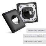 SEBSON PIR Sensor Light Switch Outdoor IP65 - Wall Flush Mounted, Programmable, Range 10m/190° - Infrared Motion Sensor for LED Lights, 3-Wire, Installation 53x53x23mm