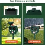 Garden Cat Repellent, Solar Cat Scarers for Gardens, Ultrasonic Animal Repellent, Waterproof Cat Deterrents with PIR Motion Sensor&5 Adjustment Modes, Fox Repellent for Farm Yard to Drive Away Animals
