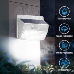 [12 Packs] Solar Outdoor Lights Motion Sensor Solar Security Lights Waterproof with 3 Lighting Modes Solar Powered Wall Lights Outside for Garden Fence Yard,White
