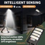 1 Pack 12000 Lumen Solar Street Lights Outdoor Waterproof Dusk to Dawn Garage, Patio, Garden, Parking Lot.