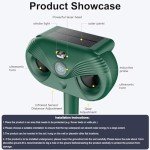 Solar Cat Repellent, OBEST Ultrasonic Animal Pest Repeller, Solar Powered Waterproof with Motion Sensor (GREEN-1)