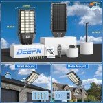 Solar Street Light Outdoor, 5000W Solar Parking Lot Lights, 360000Lm Solar Lights Outdoor, IP67 Solar Lights for Outside Dusk to Down Outdoor Lighting for Yard, Garden(4 Pack)