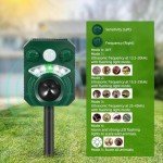 Joomouney Cat Repellent, Garden Cat Repellent Cat Deterrent Animal Scarer Ultrasonic Solar Deterrent with PIR Sensor & Flash 5 Adjustment Modes, IPX4 Waterproof Solar USB Charging for Dog Cat Fox Bird