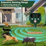 Garden Cat Repellent, Solar Cat Scarers for Gardens, Ultrasonic Animal Repellent, Waterproof Cat Deterrents with PIR Motion Sensor&5 Adjustment Modes, Fox Repellent for Farm Yard to Drive Away Animals