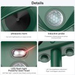 Solar Cat Repellent, OBEST Ultrasonic Animal Pest Repeller, Solar Powered Waterproof with Motion Sensor (GREEN-1)