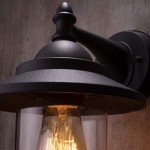 CGC Coach Lantern Outdoor Outside Wall Light Garden Porch Patio Garden Traditional Conservatory Door Shed Vintage Retro (Black with Warm White Bulb)