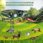 Ultrasonic Cat Repeller, Solar Animal Repeller, Repellent Cat Deterrents, Solar Powered Animal Repeller Waterproof Pest Repellent with Motion Sensor for Farm Dogs Birds Squirrels Deterren