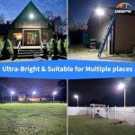 Solar Street Light Outdoor, 5000W Solar Parking Lot Lights, 360000Lm Solar Lights Outdoor, IP67 Solar Lights for Outside Dusk to Down Outdoor Lighting for Yard, Garden(4 Pack)