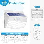[12 Packs] Solar Outdoor Lights Motion Sensor Solar Security Lights Waterproof with 3 Lighting Modes Solar Powered Wall Lights Outside for Garden Fence Yard,White