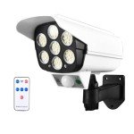 ikasus Solar Simulated Surveillance Cameras, Dummy Fake Security Dome Camera, Solar Motion Sensor Wall Light for Porch Garden Patio Driveway Pathway, Indoor Outdoor Use Type 1
