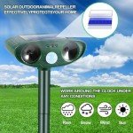 Ultrasonic Cat Repeller, Solar Animal Repeller, Repellent Cat Deterrents, Solar Powered Animal Repeller Waterproof Pest Repellent with Motion Sensor for Farm Dogs Birds Squirrels Deterren