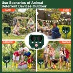 Garden Cat Repellent, Solar Cat Scarers for Gardens, Ultrasonic Animal Repellent, Waterproof Cat Deterrents with PIR Motion Sensor&5 Adjustment Modes, Fox Repellent for Farm Yard to Drive Away Animals