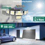 omibee Dual Motion Sensor Solar Lights Outdoor, 3000LM Solar Flood Lights 6 Adjustable Heads Solar Security Wall Lights, IP65 Waterproof & Remote Control for Graden, Outside, Backyard, 3 Pack