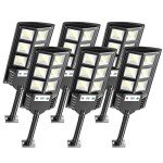Ecoralios Solar Lights Outdoor, Waterproof LED Solar Powered Security Flood Light,Motion Sensor Solar Street Light with Remote Control for Garage,Yard,Parking Lot etc (6 Pack)