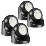 Kinberry Motion Sensor PIR Light, 4PCS Motion Sensor LED Spotlight LED Security Light with Motion Sensor, Battery Operated PIR Sensor Security Light for Stair Hallway Garage Entrance
