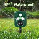 Joomouney Cat Repellent, Garden Cat Repellent Cat Deterrent Animal Scarer Ultrasonic Solar Deterrent with PIR Sensor & Flash 5 Adjustment Modes, IPX4 Waterproof Solar USB Charging for Dog Cat Fox Bird
