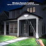 omibee Dual Motion Sensor Solar Lights Outdoor, 3000LM Solar Flood Lights 6 Adjustable Heads Solar Security Wall Lights, IP65 Waterproof & Remote Control for Graden, Outside, Backyard, 3 Pack