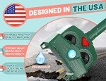 Cat Repellent, Ultrasonic Solar Animal Repeller with Motion Sensor and Flashing Lights, Waterproof Rechargeable Animal Deterrent Devices Outdoor for Deer Dog Rabbit Skunk Yard Garden Farm