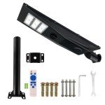 LDSUNVMQO Solar Outdoor Street Light, 30000LM 6000K Dusk to Dawn Solar Street Light with Remote Control IP66 Waterproof Apply to Yard, Street, Garage, Garden, etc.