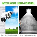 ikasus Solar Simulated Surveillance Cameras, Dummy Fake Security Dome Camera, Solar Motion Sensor Wall Light for Porch Garden Patio Driveway Pathway, Indoor Outdoor Use Type 1