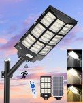 JAYNLT 7200W Solar Street Lights Outdoor, 6500K High Lumen Solar Parking Lot Lights Commercial, Dusk to Dawn Solar Security Flood Lights with Motion Sensor for Parking Lot,Garage,Stadium