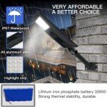 LDSUNVMQO Solar Outdoor Street Light, 30000LM 6000K Dusk to Dawn Solar Street Light with Remote Control IP66 Waterproof Apply to Yard, Street, Garage, Garden, etc.