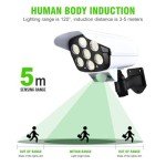 ikasus Solar Simulated Surveillance Cameras, Dummy Fake Security Dome Camera, Solar Motion Sensor Wall Light for Porch Garden Patio Driveway Pathway, Indoor Outdoor Use Type 1