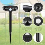 2Pack Ultrasonic Animal Repellent Outdoor Solar Animal Repeller with Motion Detection Cat Deterrent Outdoor Deer Repellent Device to Scare Raccoon Coyote Squirrel Skunk Repellent for Yard 2024