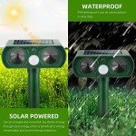 Ultrasonic Animal Repeller Outdoor Deer Repellent Sonic Cat Deterrent Motion Activated Solar Animal Repeller Waterproof Solar Repeller, Keep Dog Raccoon Rabbit Fox Squirrel Out of Yard