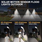 Solar Street Light Outdoor: 2 Pack 20000LM Motion Sensor Lamp TK300 for Yard Garden Garage Fence