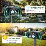 2Pack Ultrasonic Animal Repellent Outdoor Solar Animal Repeller with Motion Detection Cat Deterrent Outdoor Deer Repellent Device to Scare Raccoon Coyote Squirrel Skunk Repellent for Yard 2024