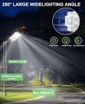 JAYNLT 7200W Solar Street Lights Outdoor, 6500K High Lumen Solar Parking Lot Lights Commercial, Dusk to Dawn Solar Security Flood Lights with Motion Sensor for Parking Lot,Garage,Stadium