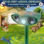 Cat Repellent for Gardens, Ultrasonic Cat Repellent, Outdoor waterproof, Solar Animal Repeller and Fox Deterrents with PIR Motion Sensor for Cats, Dogs, Birds, Squirrels Wild Animals