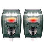 XIAXIA 2x Ultrasonic Fox Repellant Cat Repellent Garden, Cat Deterrent Pet Animal Deterants Solar Powered & Waterproof, Flashing Light and USB Charge, Outdoor Farm Yard,Effective for Cats, Dogs