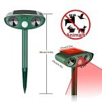 Solar Cat Repellent, Cat Deterrents Ultrasonic Animal Repeller, Outdoor Waterproof Pet Repellent with Motion Sensor for Farm Garden Yard Dogs Cats Birds Squirrels Deterrent