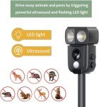 Ultrasonic Cat Repellent, Ultrasonic Solar Animal Repellent, Marten Deterrent, USB Charging, Waterproof, LED Light, Marten Repellent for Garden, Effective Against Cats, Dogs, Birds, Rats, Martens