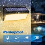 Peasur Solar Lights Outdoor Garden, 368LED Super Bright Solar Security Lights Outdoor Motion Sensor with 3 Modes, Outdoor Lights Waterproof (2 Pack-Warm White)