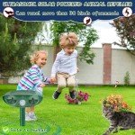Cat Repellent for Gardens, Ultrasonic Cat Repellent, Outdoor waterproof, Solar Animal Repeller and Fox Deterrents with PIR Motion Sensor for Cats, Dogs, Birds, Squirrels Wild Animals