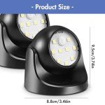 Kinberry Motion Sensor PIR Light, 4PCS Motion Sensor LED Spotlight LED Security Light with Motion Sensor, Battery Operated PIR Sensor Security Light for Stair Hallway Garage Entrance