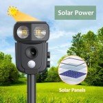 Ultrasonic Cat Repellent, Ultrasonic Solar Animal Repellent, Marten Deterrent, USB Charging, Waterproof, LED Light, Marten Repellent for Garden, Effective Against Cats, Dogs, Birds, Rats, Martens