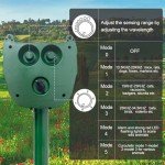 2024 Solar Ultrasonic Animal Repeller, Dog Repellent Outdoor, Squirrel, Raccoon, Skunk, Rabbit, Rodent, Fox, Deer, Bird etc.Motion Detection, LED Flashing Light Model-546