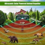 Upgraded Solar Animal Repellent, Ultrasonic Animal Repeller Outdoor with Motion Sensor Cat, Squirrel, Deer, Dog, Raccoon, Skunk, Rabbit Repellent for Yard, Garden (4 Pcs)