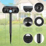4PACK Ultrasonic Animal Repellent Outdoor Solar Animal Repeller with Motion Detection Waterproof Cat Deterrent Outdoor Deer Repellent Device to Scare Squirrel Raccoon Skunk Repellent for Yard Black